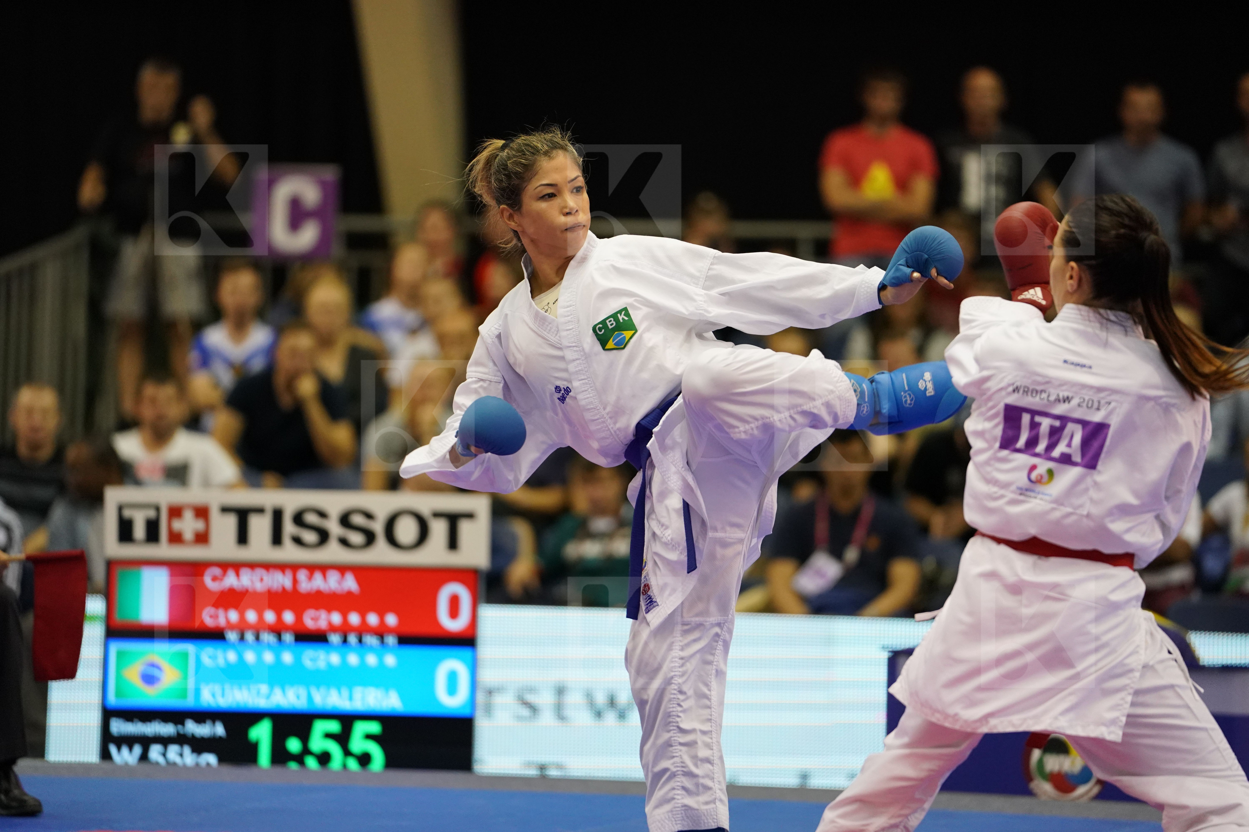 Brazil Cardin Sara Female Kumite -55kg Italy Kumizaki Valeria